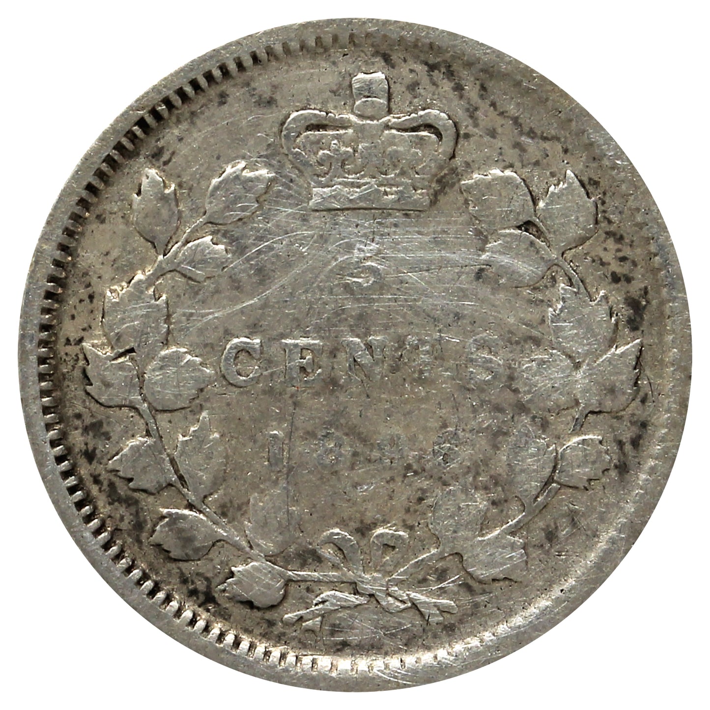 1896 Canada 5-cents Good (G4) Scratched, toned, or impaired