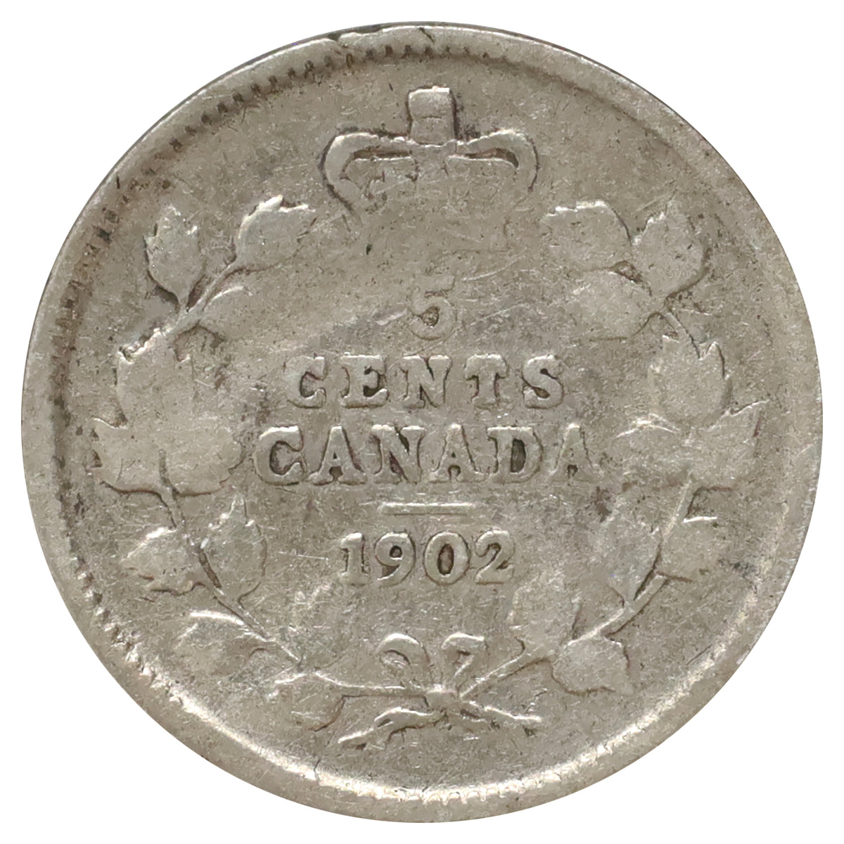 1902 Canada 5-cents G-VG (G6) Scratched, bent, or impaired