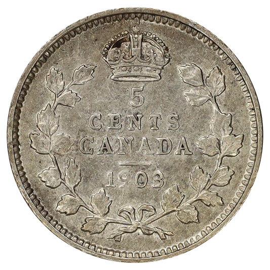 1903 Canada 5-cents Very Fine (VF20) Scratched, cleaned, or impaired