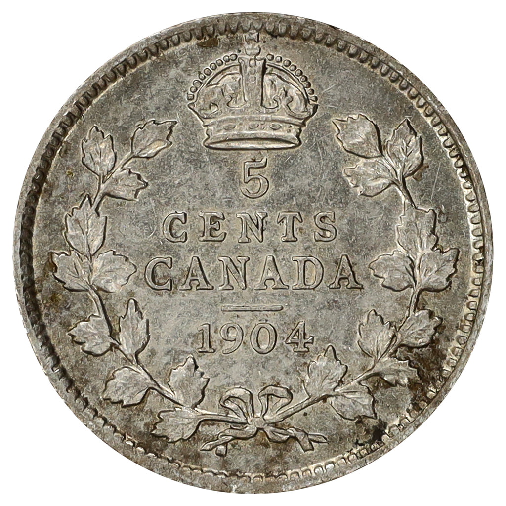 1904 Canada 5-cents Extra Fine (EF40) Scratched, Cleaned, or Impaired