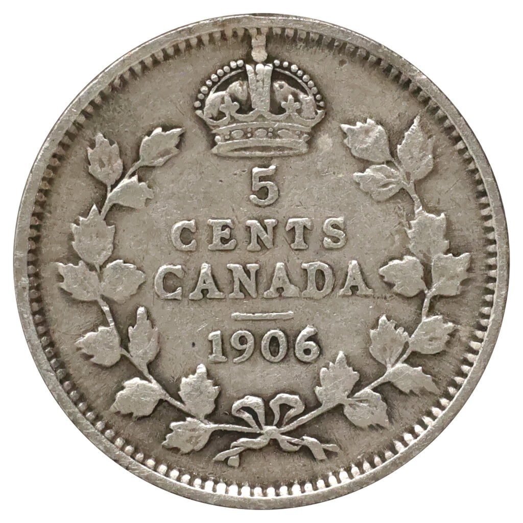 1906 Canada 5-cents Very Good (VG8) Scratched, marks, or impaired