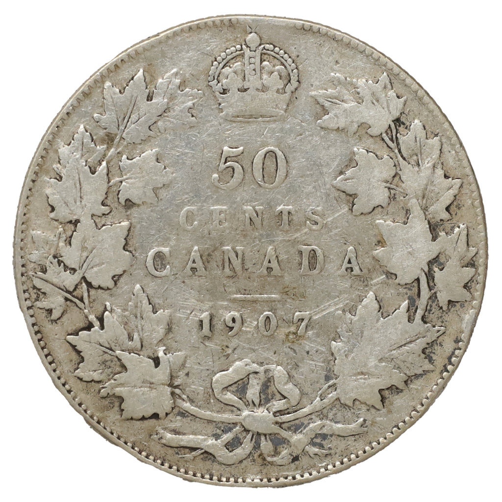 1907 Canada 50-cents VG-F (VG10) Scratched