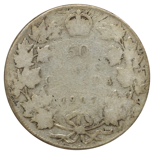 1907 Canada 50-cents Good (G4) Scratched, nicks, or impaired
