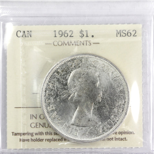 1962 Canada Dollar ICCS Certified MS62