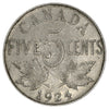 1924 Canada 5-cents F-VF (F15) Scratched, spots, or rim bump