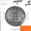 1947 Straight 7 Canada 50-cents Extra Fine (EF40) Scratched, cleaned, or impaired