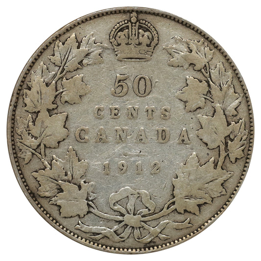 1912 Canada 50-cents G-VG (G6) Scratched, cleaned, or impaired