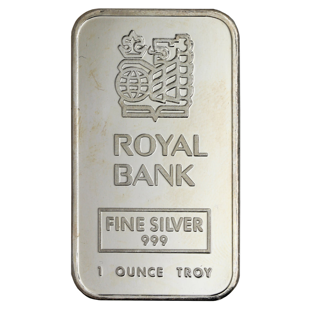 Vintage Royal Bank 1oz Silver Bar ~1989 by JM (<1,000 Mintage) No Tax - Toned