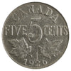 1926 Near 6 Canada 5-cents VG-F (VG10) Scratched, Cleaned or Impaired
