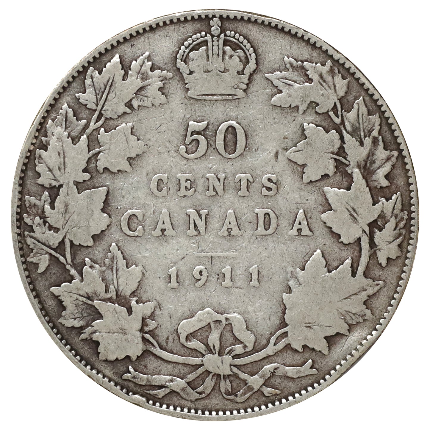 1911 Canada 50-cents G-VG (G6) Scratched, nicks, or impaired