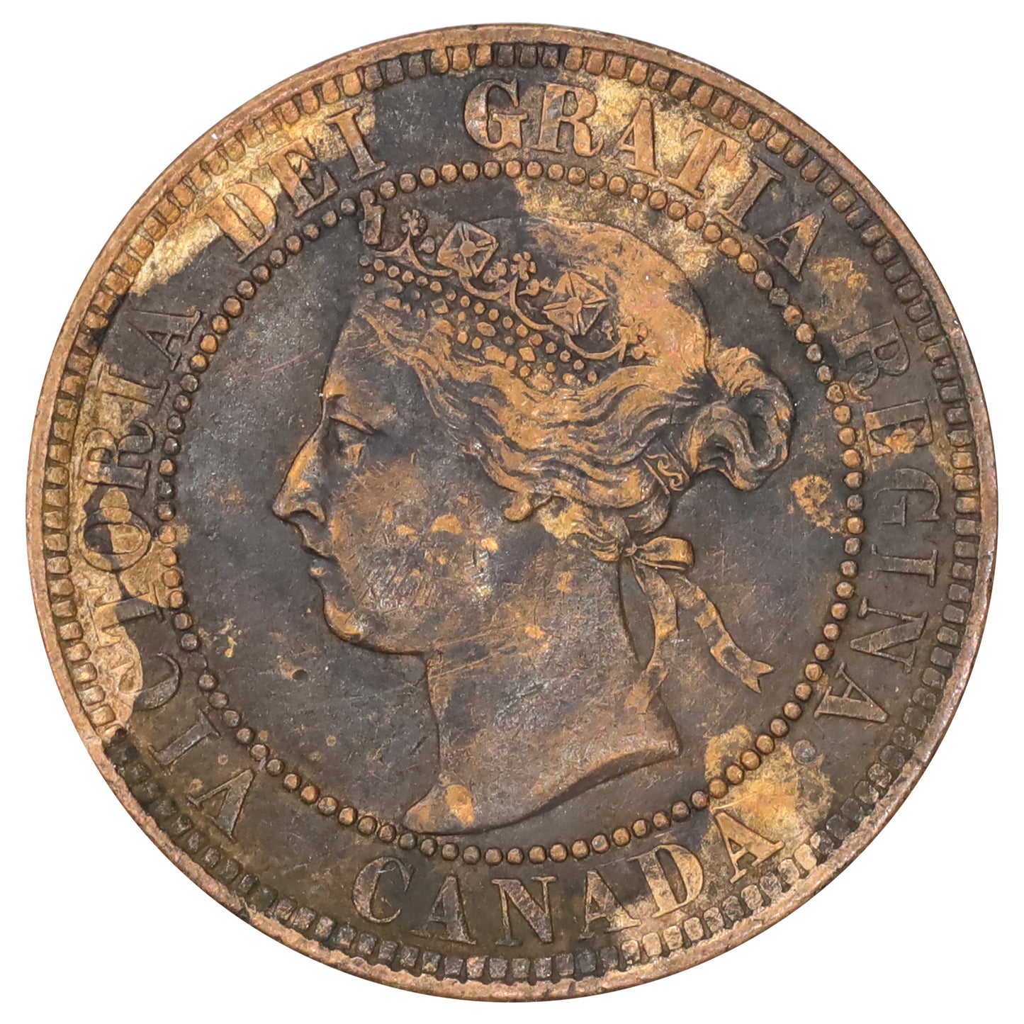 1901 Canada 1-cent VF-EF (VF30) Scratched, corrosion, or impaired