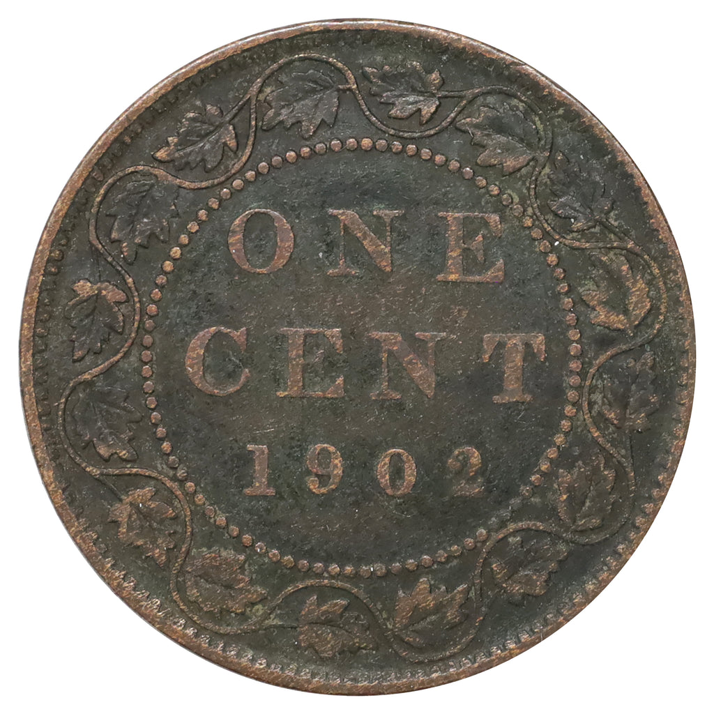 1902 Canada 1-cent Fine (F12) Scratched, Cleaned or Impaired