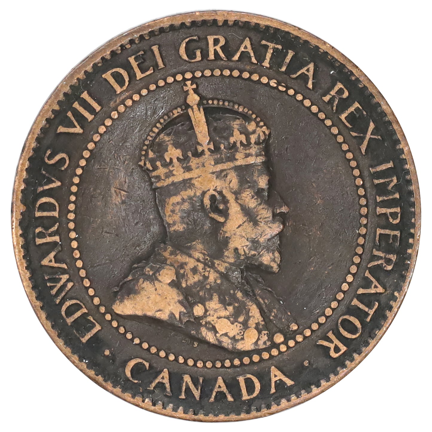 1905 Canada 1-cent Fine (F12) Corrosion, spots, or impaired