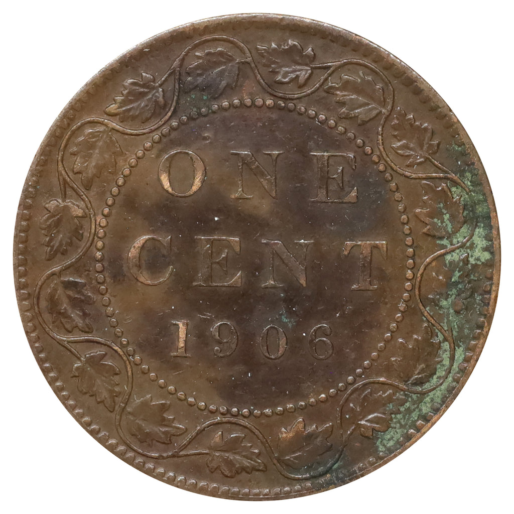 1906 Canada 1-cent Extra Fine (EF40) Cleaned, toned, or impaired