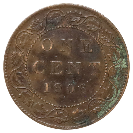 1906 Canada 1-cent Extra Fine (EF40) Cleaned, toned, or impaired