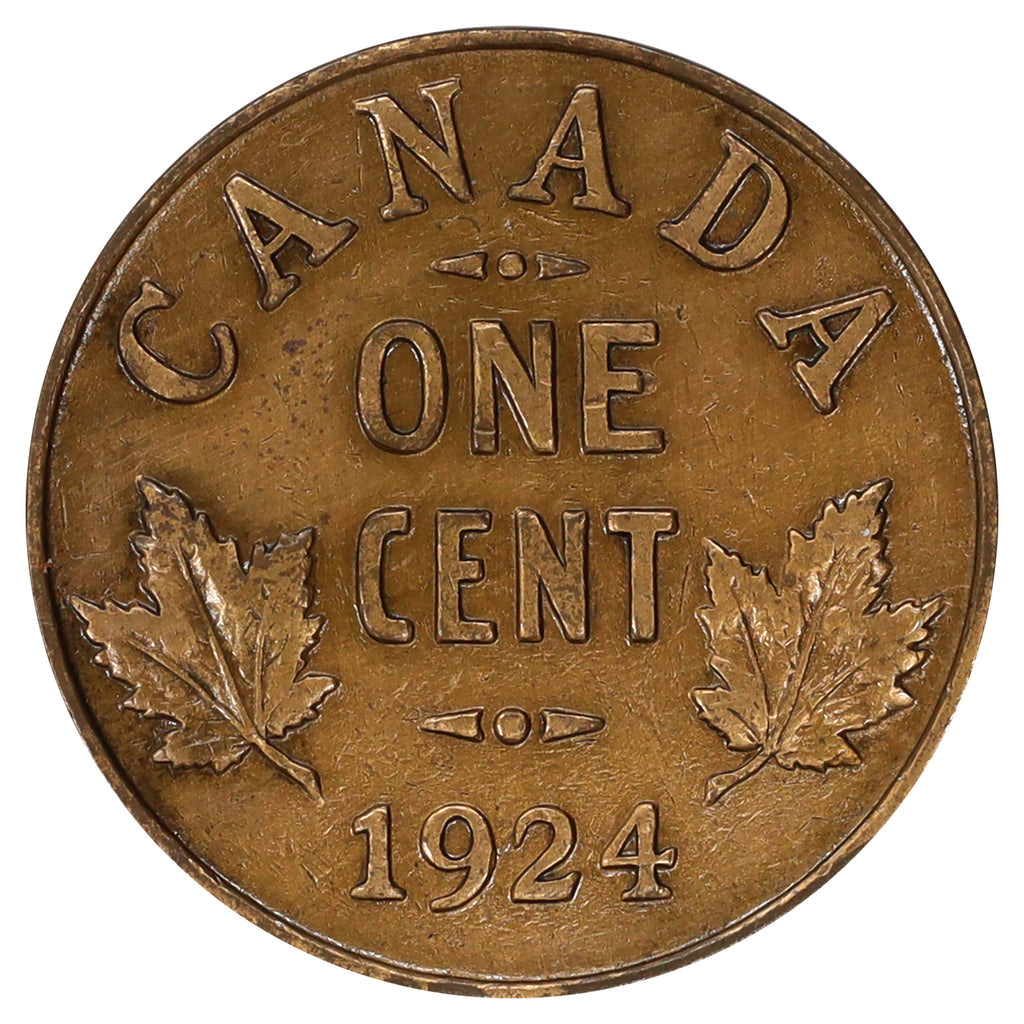 1924 Canada 1-cent Fine (F12) Cleaned, Scratched or Impaired