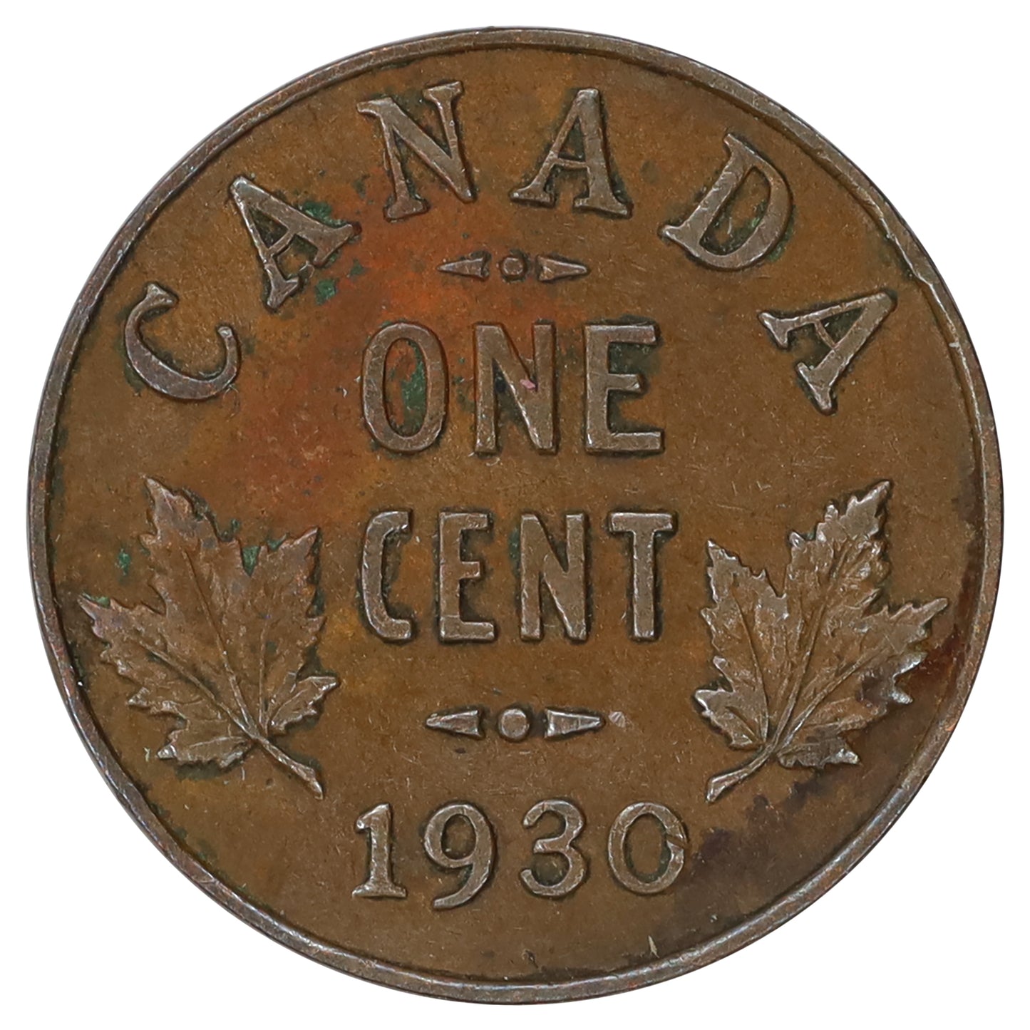 1930 Canada 1-cent VF-EF (VF30) Cleaned, Scratched or Impaired