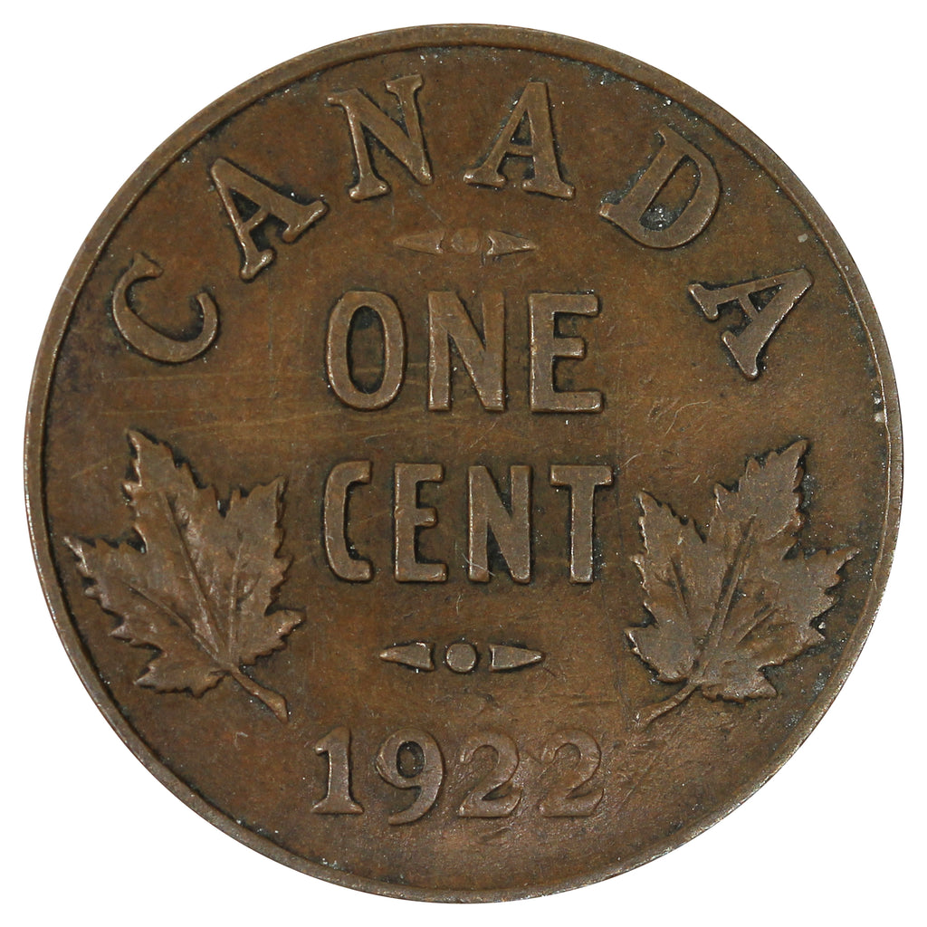 1922 Canada 1-cent VG-F (VG10) Scratch, Cleaned or impaired