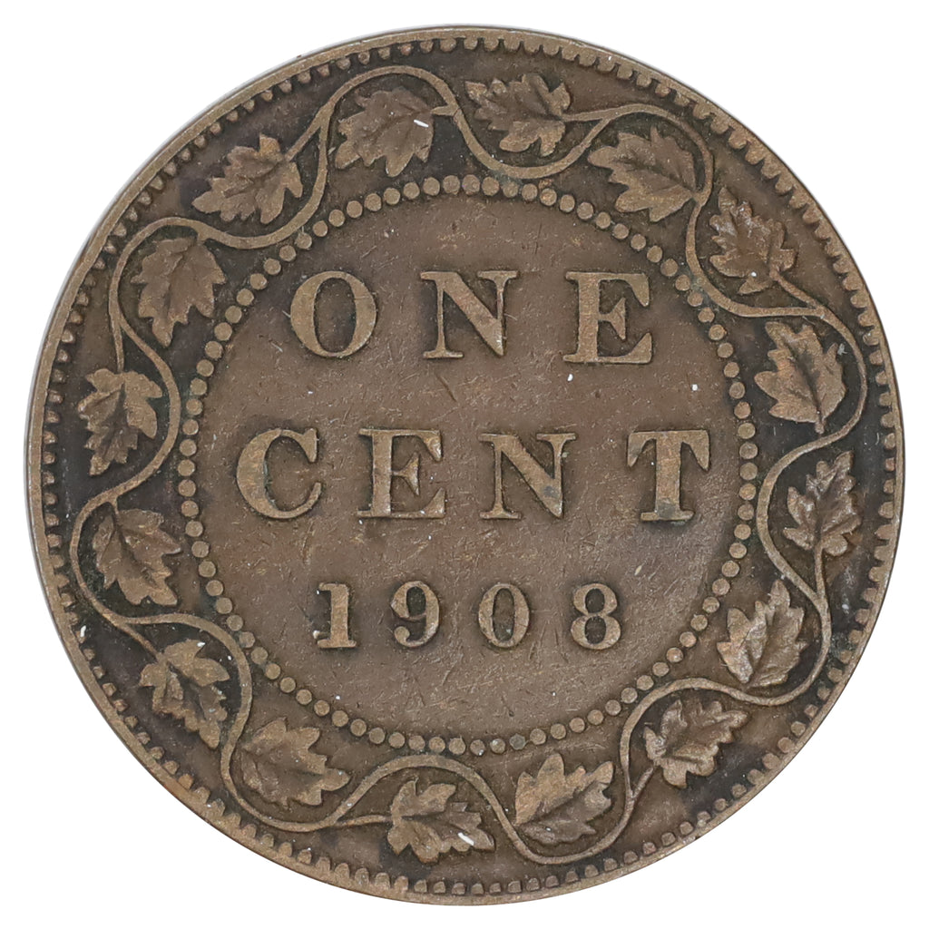 1908 Canada 1-cent VG-F (VG10) Corrosion, scratched, or impaired