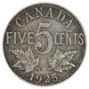 1925 Canada 5-cents Fine (F12) Scratched, nick, or impaired