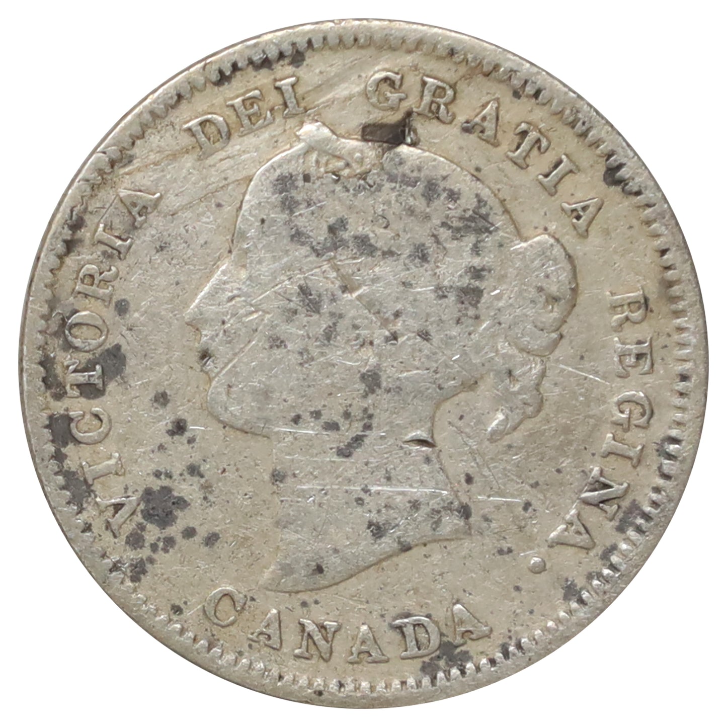 1901 Canada 5-cents Good (G4) Bent or impaired