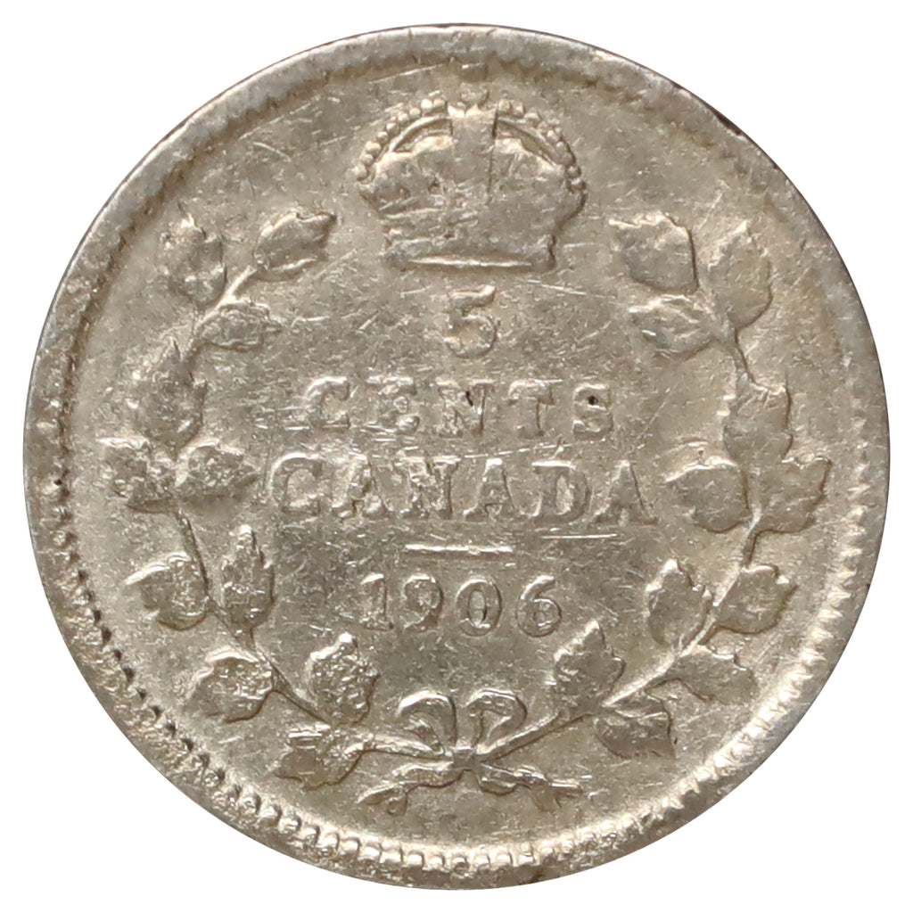 1906 Canada 5-cents Good (G4) Scratched, Cleaned, or Impaired