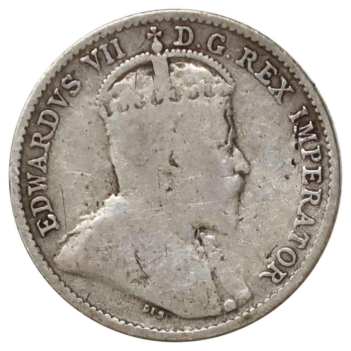 1907 Canada 5-cents Very Good (VG8) Scratched or impaired