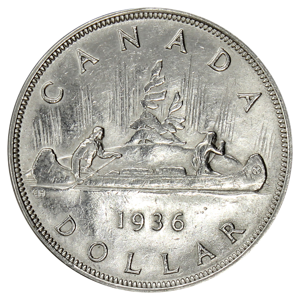 1936 Canada Dollar Extra Fine (EF40) Scratched, Cleaned or Impaired