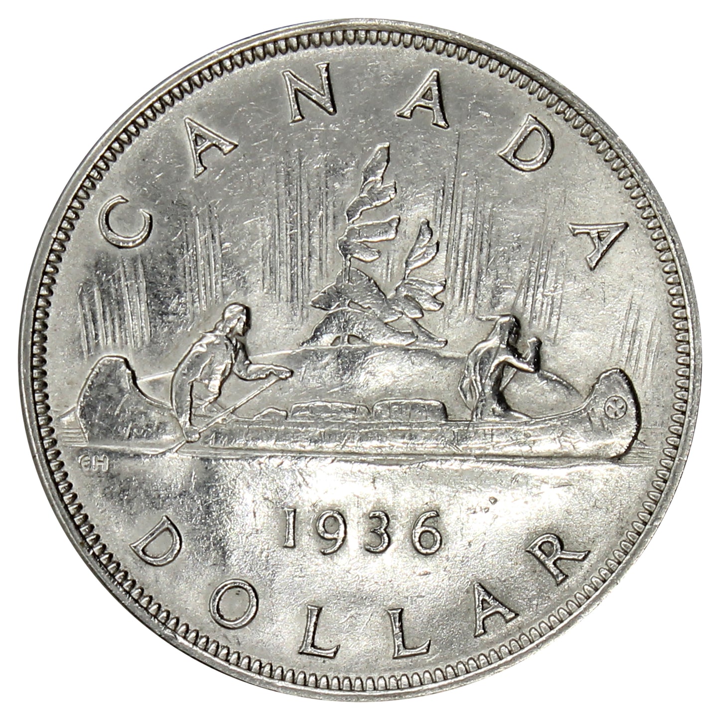 1936 Canada Dollar Extra Fine (EF40) Scratched, Cleaned or Impaired