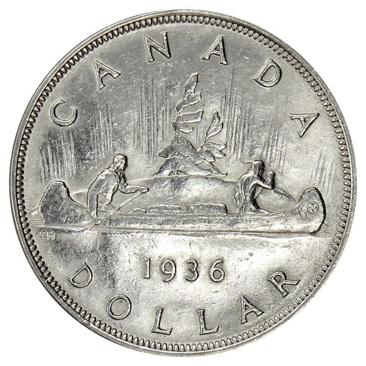 1936 Canada Dollar Extra Fine (EF40) Scratched, Cleaned or Impaired