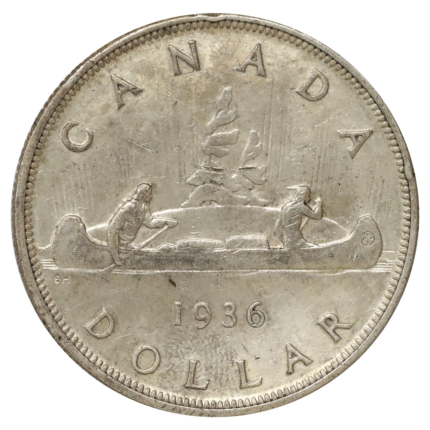 1936 Canada Dollar VF-EF (VF30) Scratched, Cleaned, or Impaired