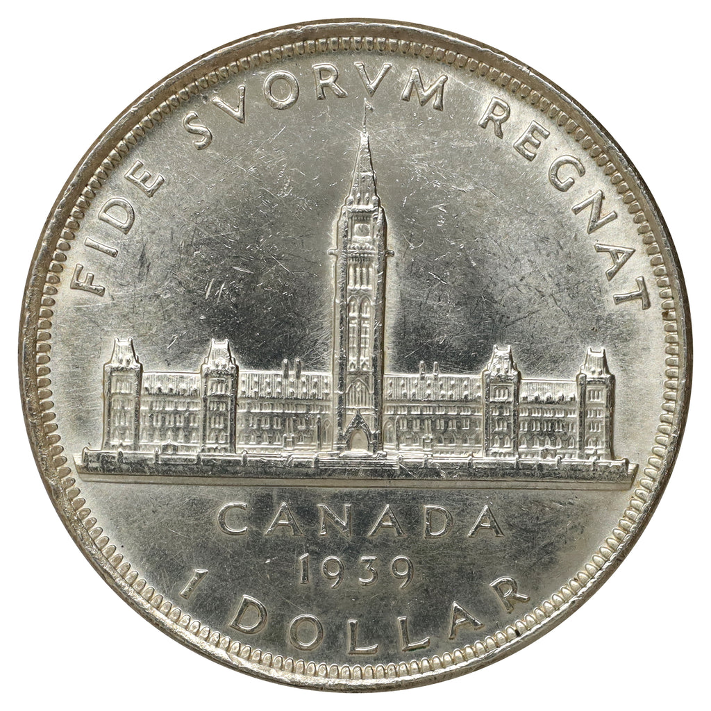 1939 Canada Dollar Brilliant Uncirculated (MS63) Scratched, Cleaned, or Impaired
