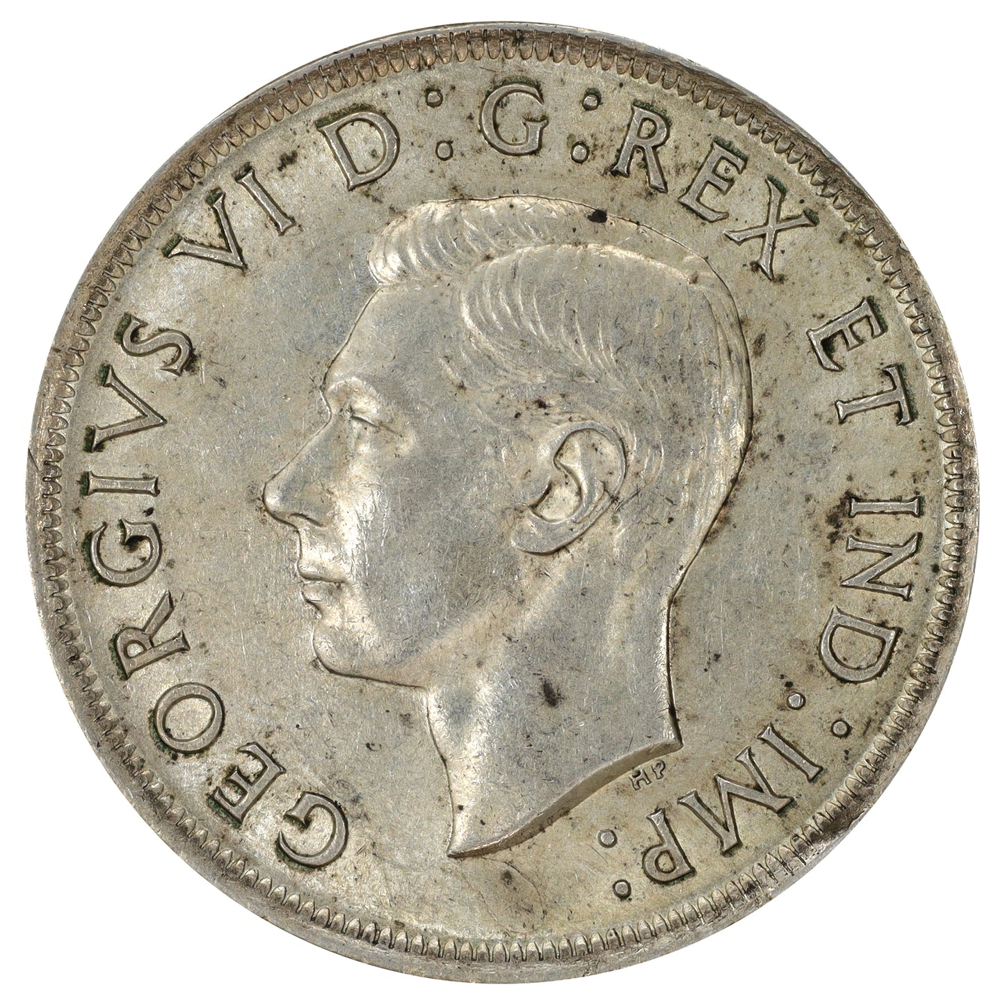 1939 Canada Dollar Almost Uncirculated (AU50) Cleaned, marks, or impaired