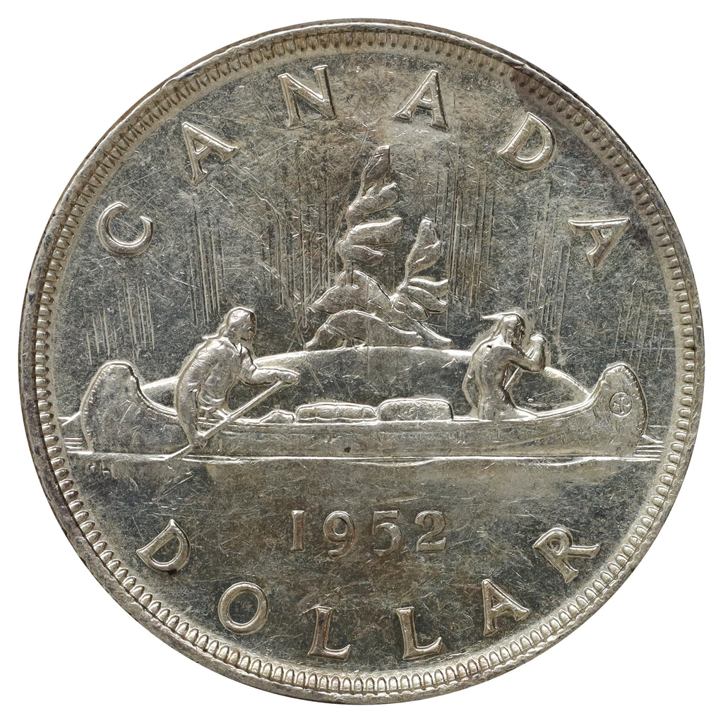 1952 Canada Dollar EF-AU (EF45) Scratched, nicks, or impaired