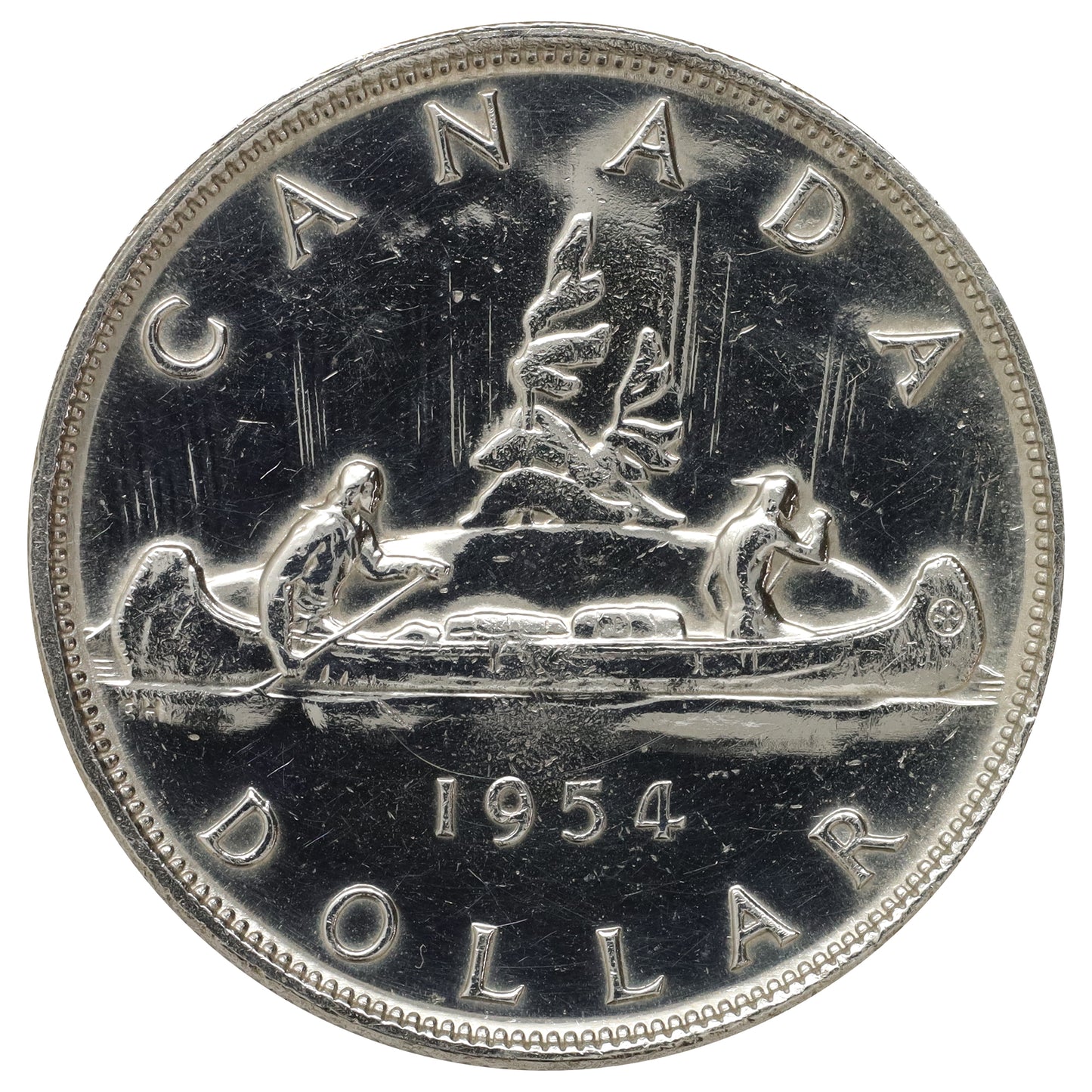 1954 SWL Canada Dollar EF-AU (EF45) Scratched, cleaned, or impaired