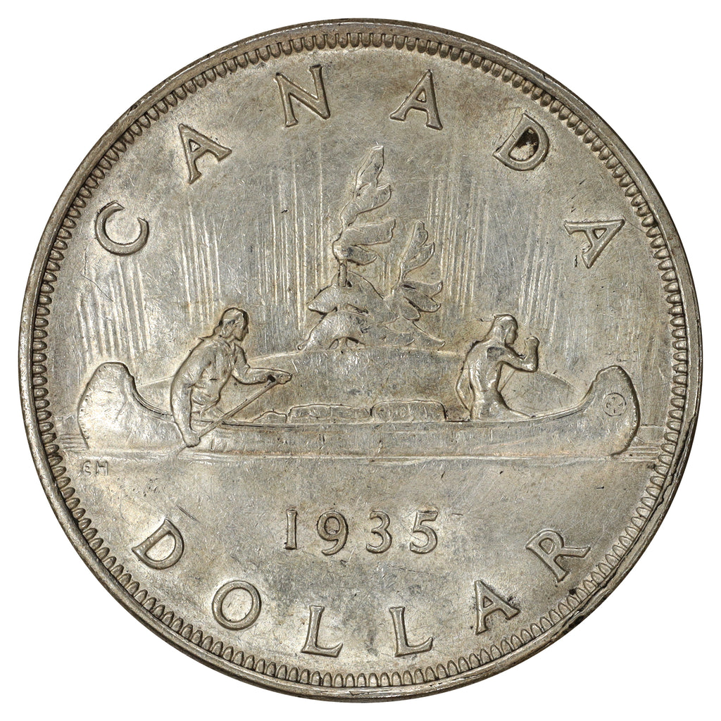 1935 Canada Dollar EF-AU (EF45) Cleaned, scratched, or impaired