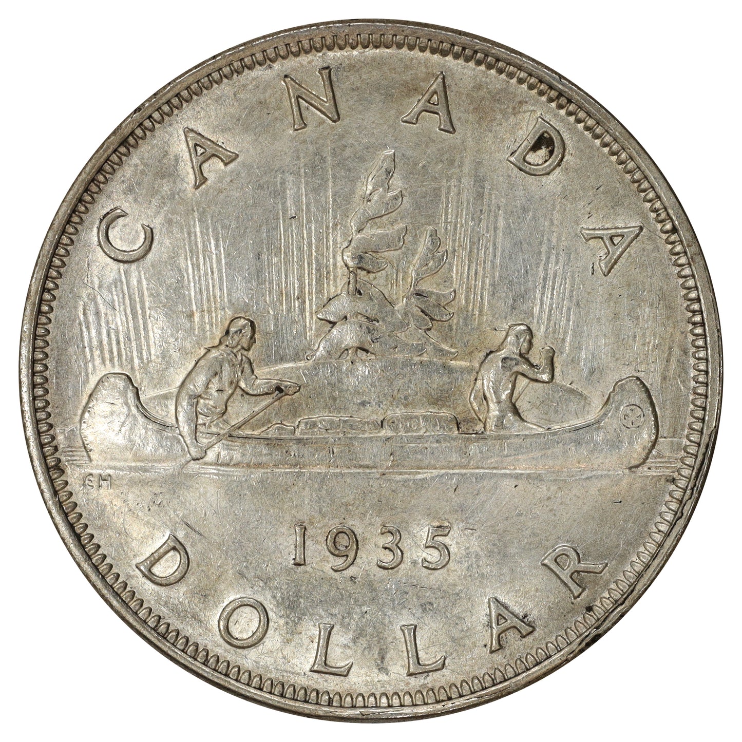 1935 Canada Dollar EF-AU (EF45) Cleaned, scratched, or impaired
