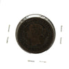 1859 Narrow 9 Canada 1-cent F-VF (F-15) cleaned, scratched or impaired
