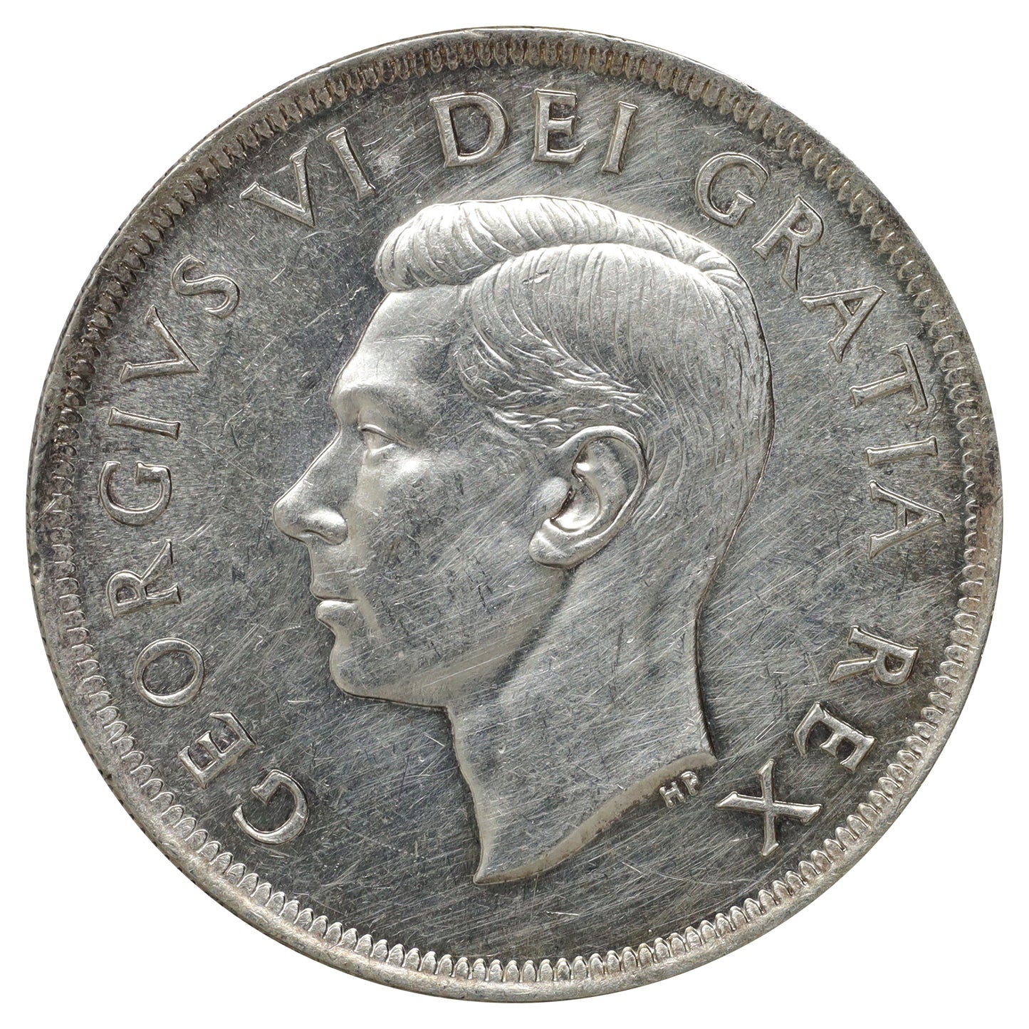1949 Canada Dollar AU-UNC (AU55) Scratched, toned, or impaired