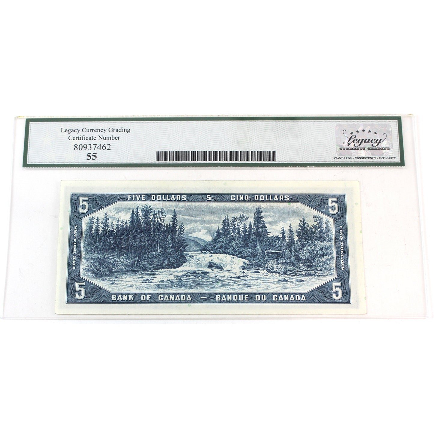 BC-39bA 1954 Canada $5 B-R, Replacement, Low Serial # *IX0000908 Legacy Certified AU55