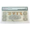 380-10-12-16a 1858 International Bank of Canada $5 Fitch, Small Blue Sig PMG Certified AU-55