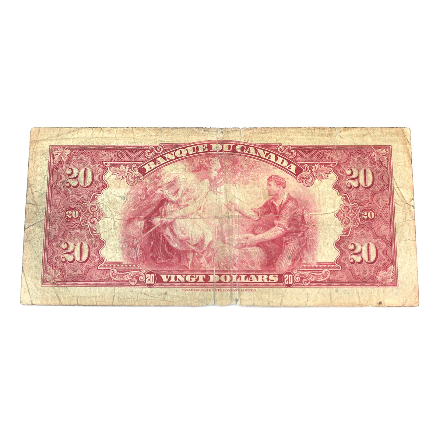 BC-10 1935 Canada $20 Osborne-Towers, French, PMG Certified F-15 (tears)