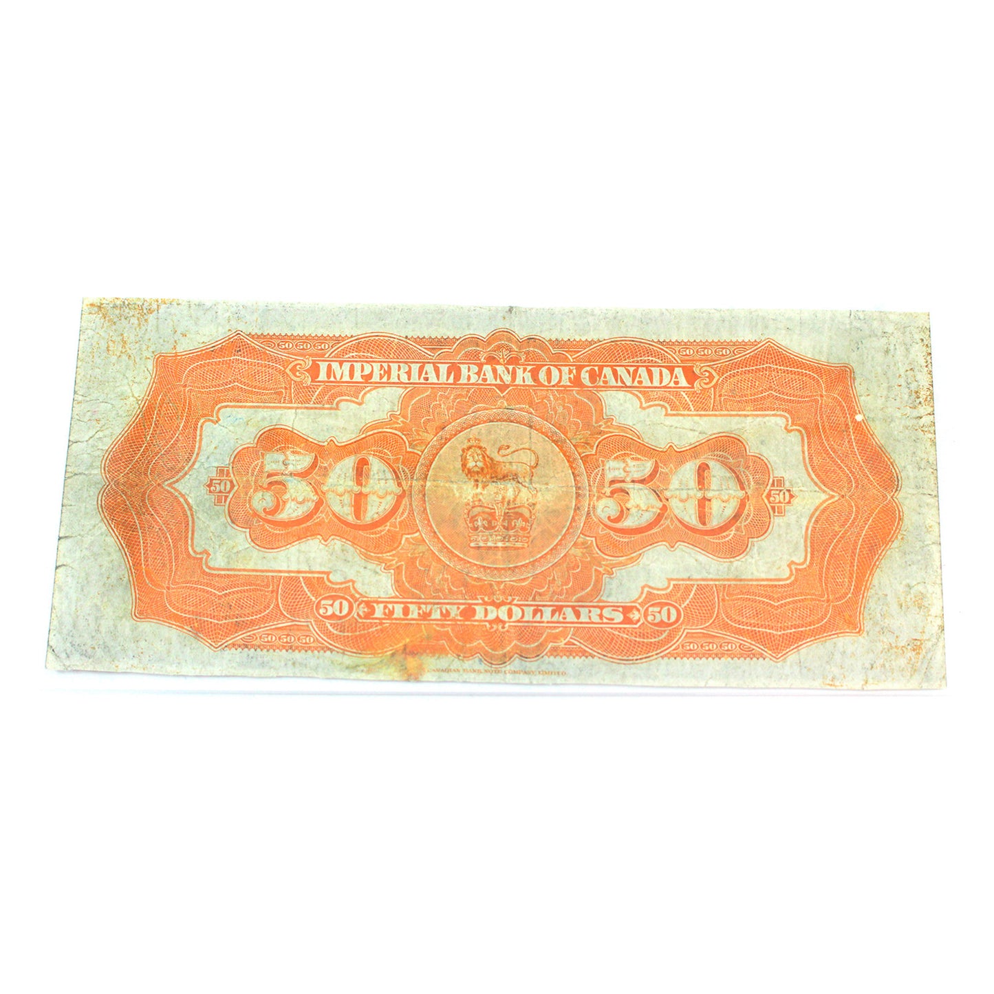 375-18-14 1923 Imperial Bank $50 Howland-Phipps, Legacy Certified F-15 (repairs/trims)