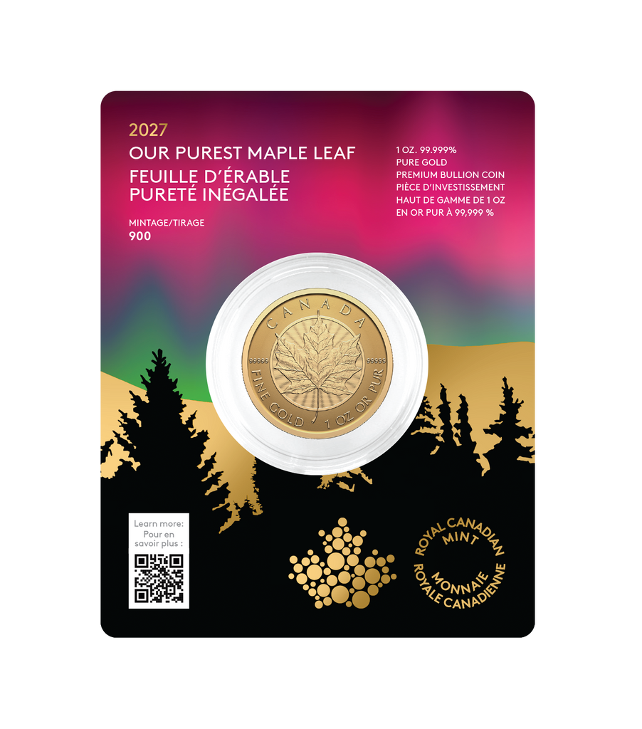 2027 Canada $200 Our Purest Maple Leaf (Premium Bullion) 1oz. Pure Gold Coin (No Tax)