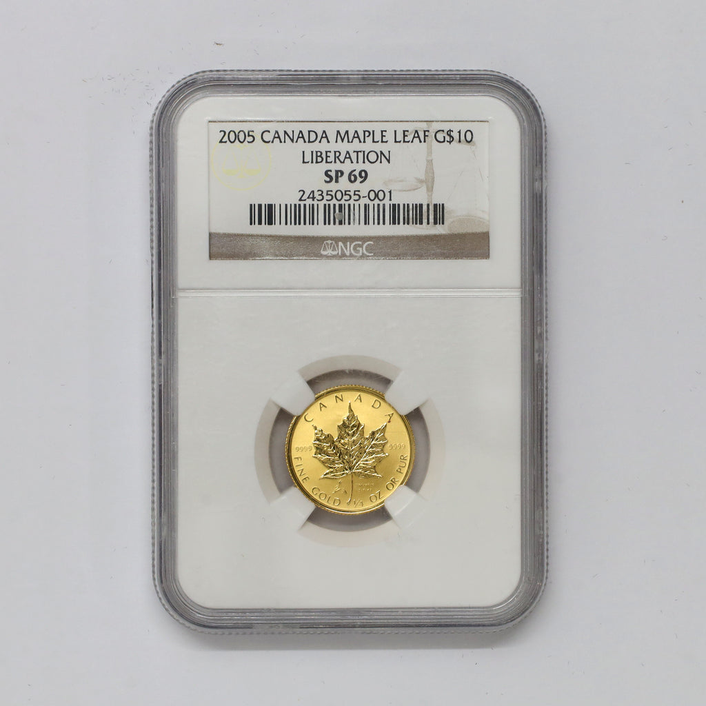 2005 Canada $10 Liberation Privy 1/4oz GML NGC Cert. SP69 (Scr/Scuffs on holder)
