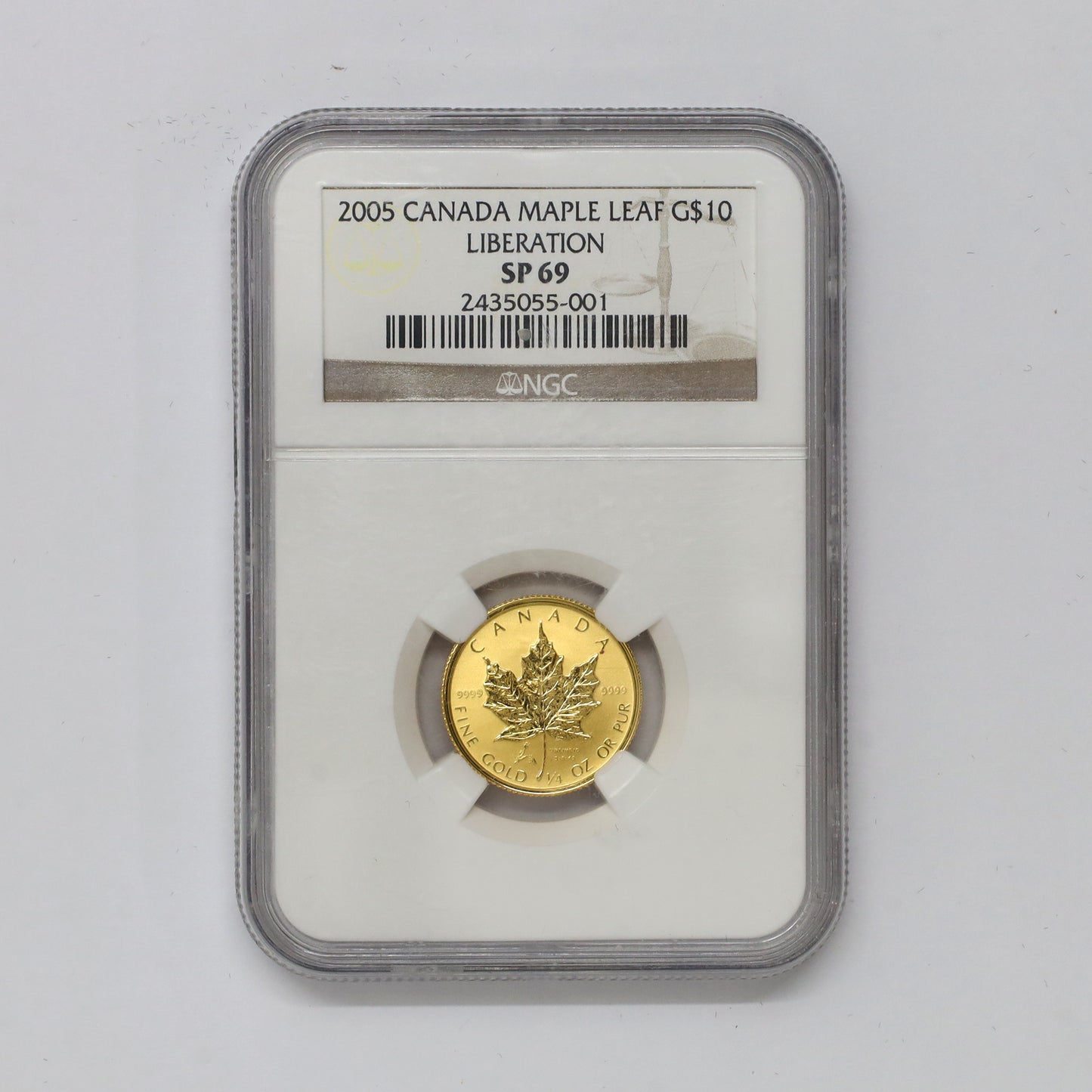 2005 Canada $10 Liberation Privy 1/4oz GML NGC Cert. SP69 (Scr/Scuffs on holder)