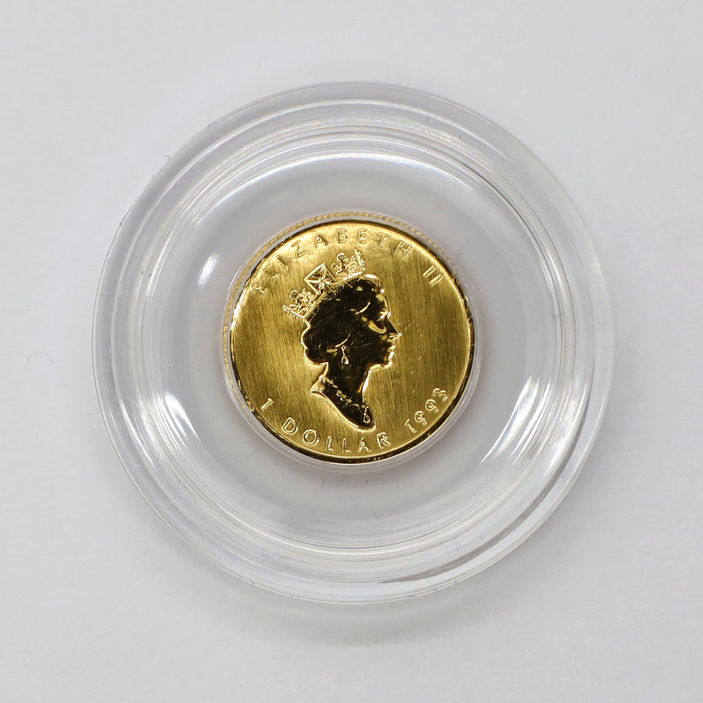 1993 Canada $1 1/20oz Gold Maple Leaf in Blue Case (No Tax) Sleeve Flaws