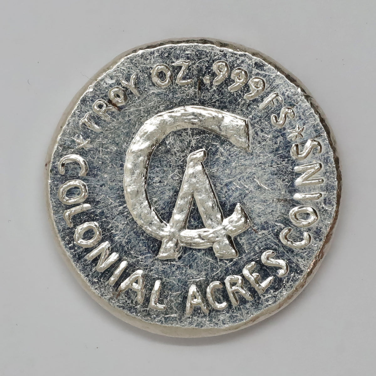 2021 BB 30th Ann. of Colonial Acres Coins 1oz Silver Round (No Tax) Scratches/Toning