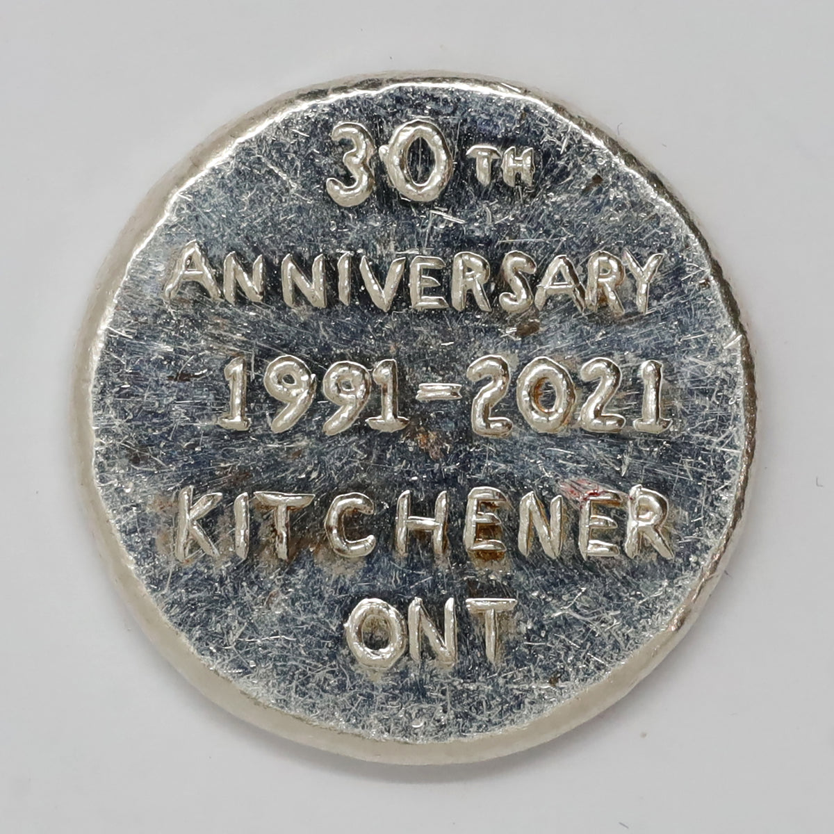 2021 BB 30th Ann. of Colonial Acres Coins 1oz Silver Round (No Tax) Scratches/Toning