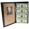 Set of 4x Uncut 2003A USA $2 Notes, Cabral-Snow, in Folder